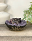 Stunning Natural Amethyst Cluster with Collection Grade Calcite & Hematite Formation - CBP1414