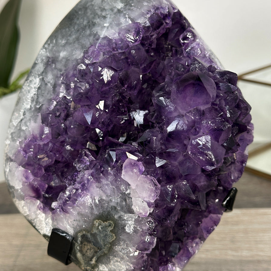 Amethyst Crystal Cluster Geode with Quartz Shell - MWS2636