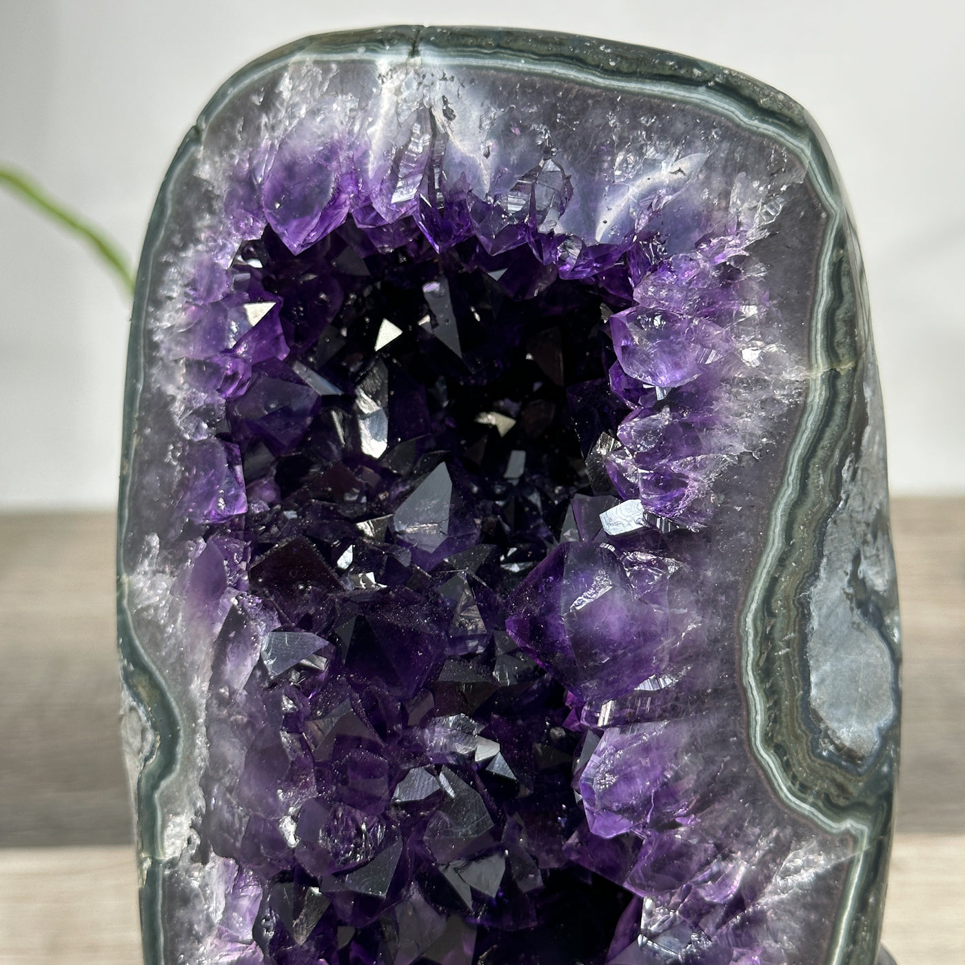 Uruguayan Amethyst Geode on Stand – Natural Crystal Cluster for Home Decor Display - MWS2680