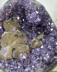 Natural Deep Purple Amethyst Geode with Calcite Inclusion - MWS3354