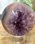 Amethyst Druzy & Agate Sphere Geode from Uruguay - SPH0173