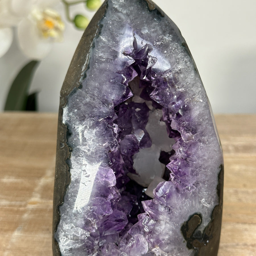 Natural Amethyst Cave Geode with Calcite Crystal Inclusion - CBP1108