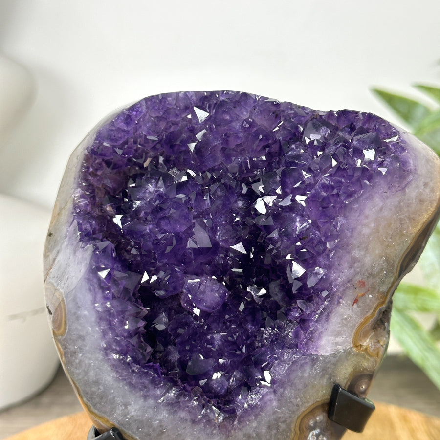 Natural Top Grade Amethyst Cluster on Metal Stand for Home Decor - MWS3252