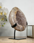 Natural Sugar Druzy Quartz Geode with Stand - MWS1969