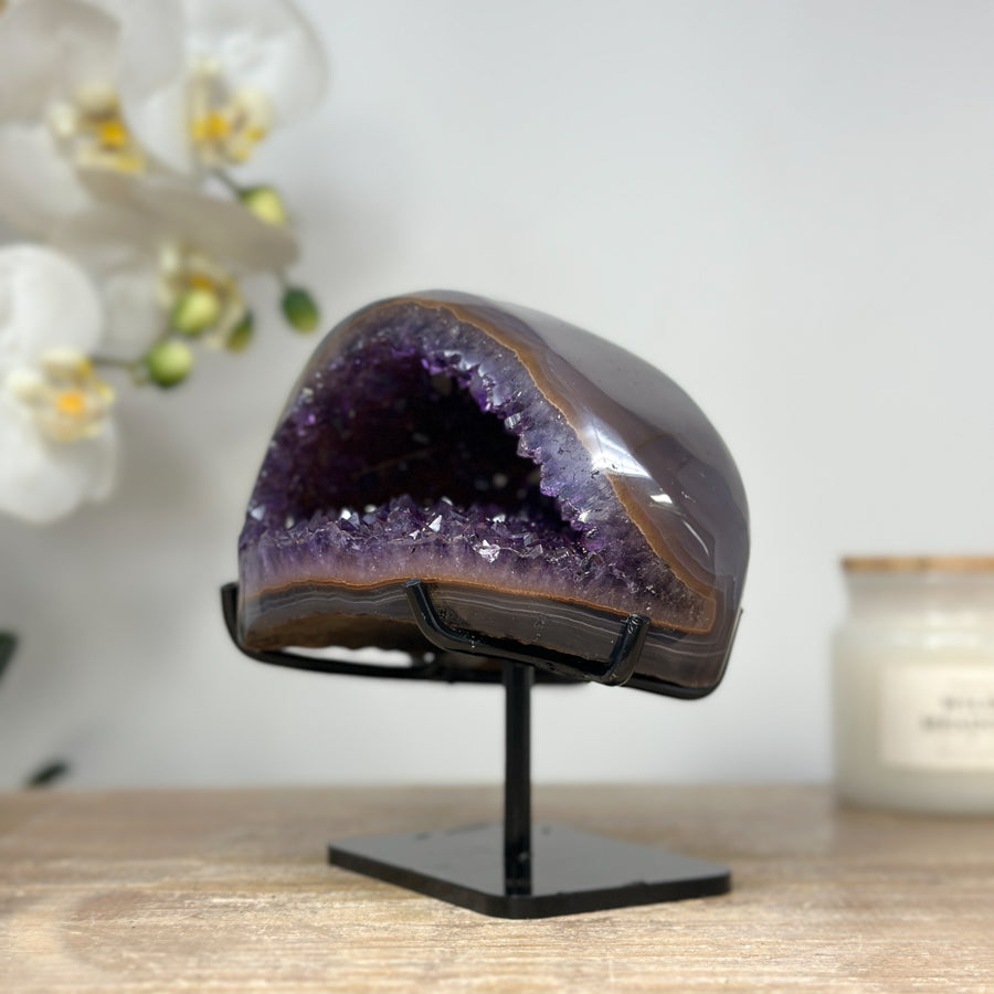 Beautiful Natural Agate &amp; Amethyst Geode - MWS1457