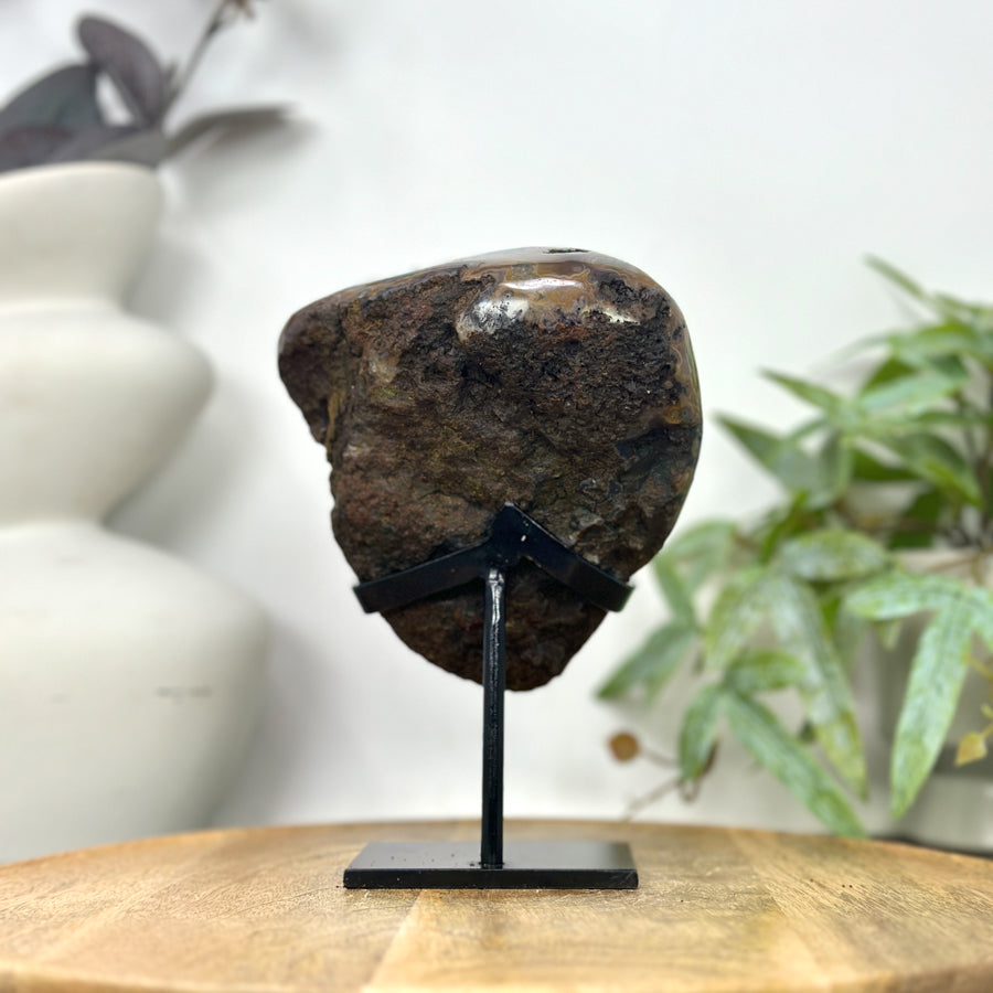 Natural Top Grade Amethyst Cluster on Metal Stand for Home Decor - MWS3252