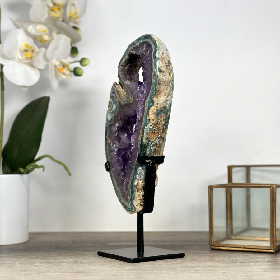 Natural Amethyst &amp; Green Jasper Slice Portal - MWS2239