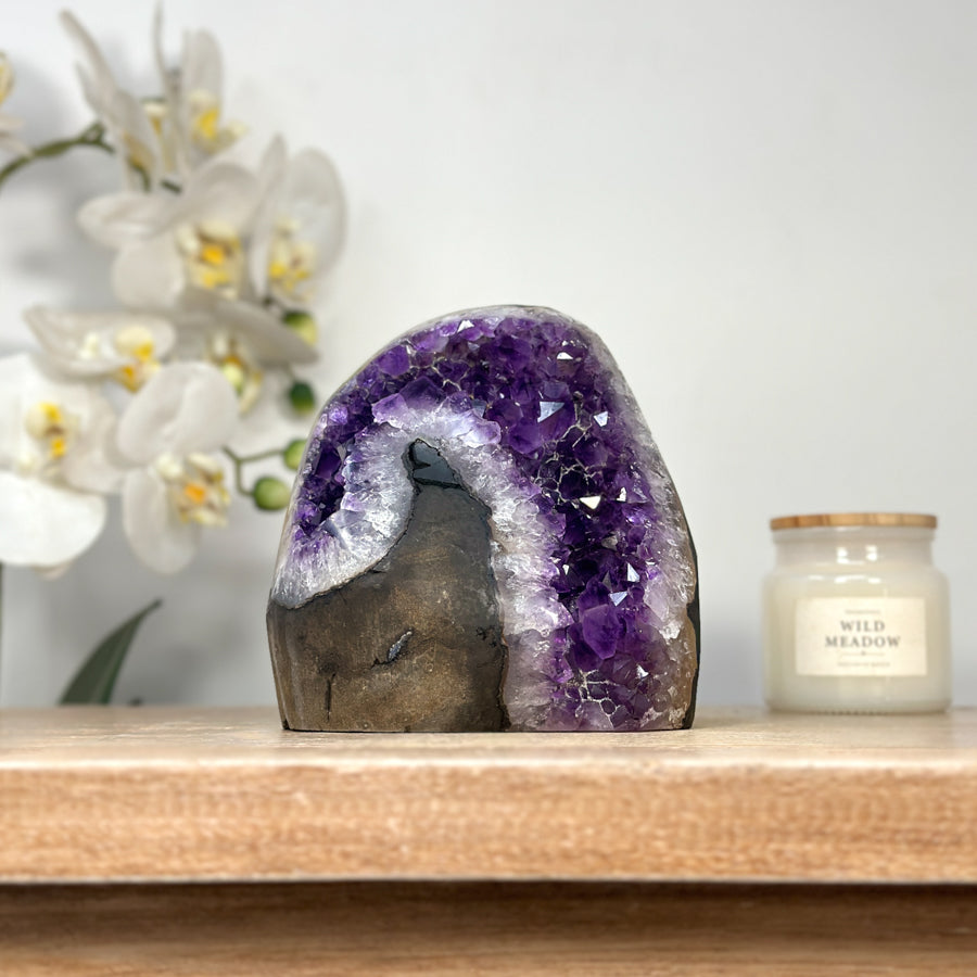 Natural Amethyst Cathedral with Deep Purple Crystals - CBP1100