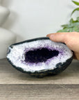 Natural Amethyst Geode with Quartz Shell - STGE0041