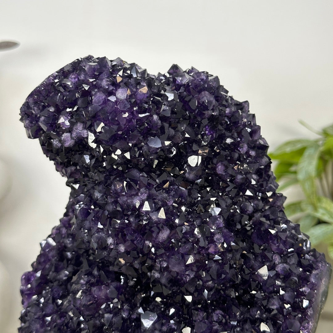 A Grade Natural Amethyst Crystal Specimen on Metal Stand - MWS3390
