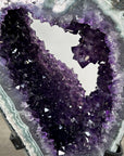 Deep Purple Amethyst Geode With Metal Stand – Unique Crystal Art - MWS2713