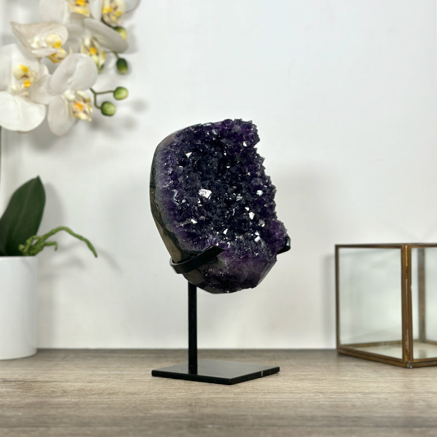 Premium Uruguayan Amethyst Stone on Stand - MWS3026