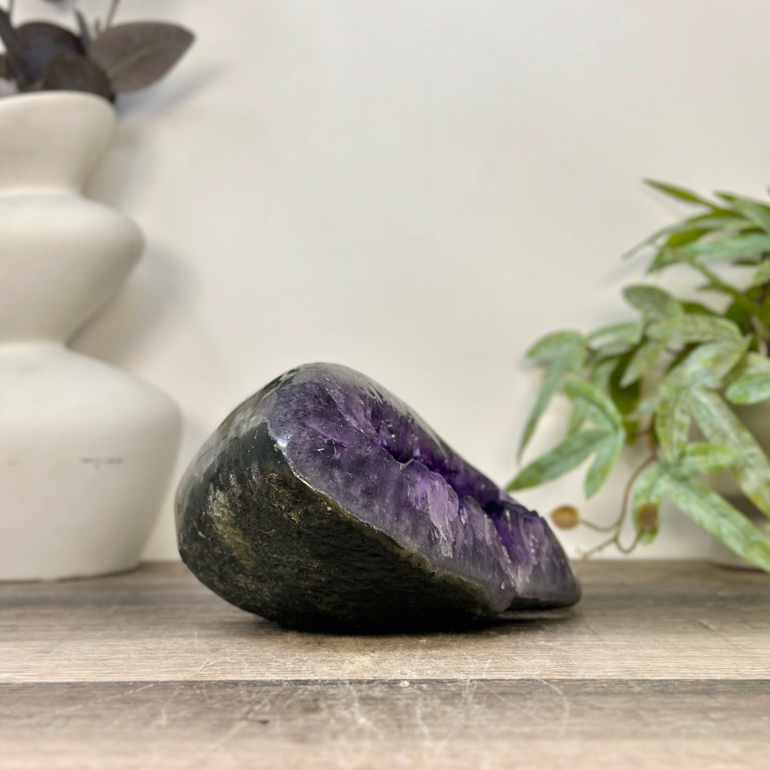 Large Amethyst Stone Geode with Polished agate Shell - STGE0085