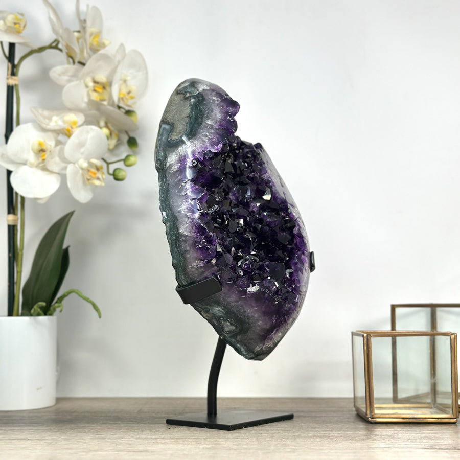 Top Grade Natural Amethyst Crystal Cluster – Deep Purple Statement Piece from Uruguay - MWS2398