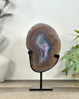 Natural Agate & Amethyst Geode Slab on Metal Stand - MWS3240