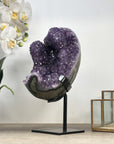Natural Uruguayan Amethyst Crystal Formation with Stand