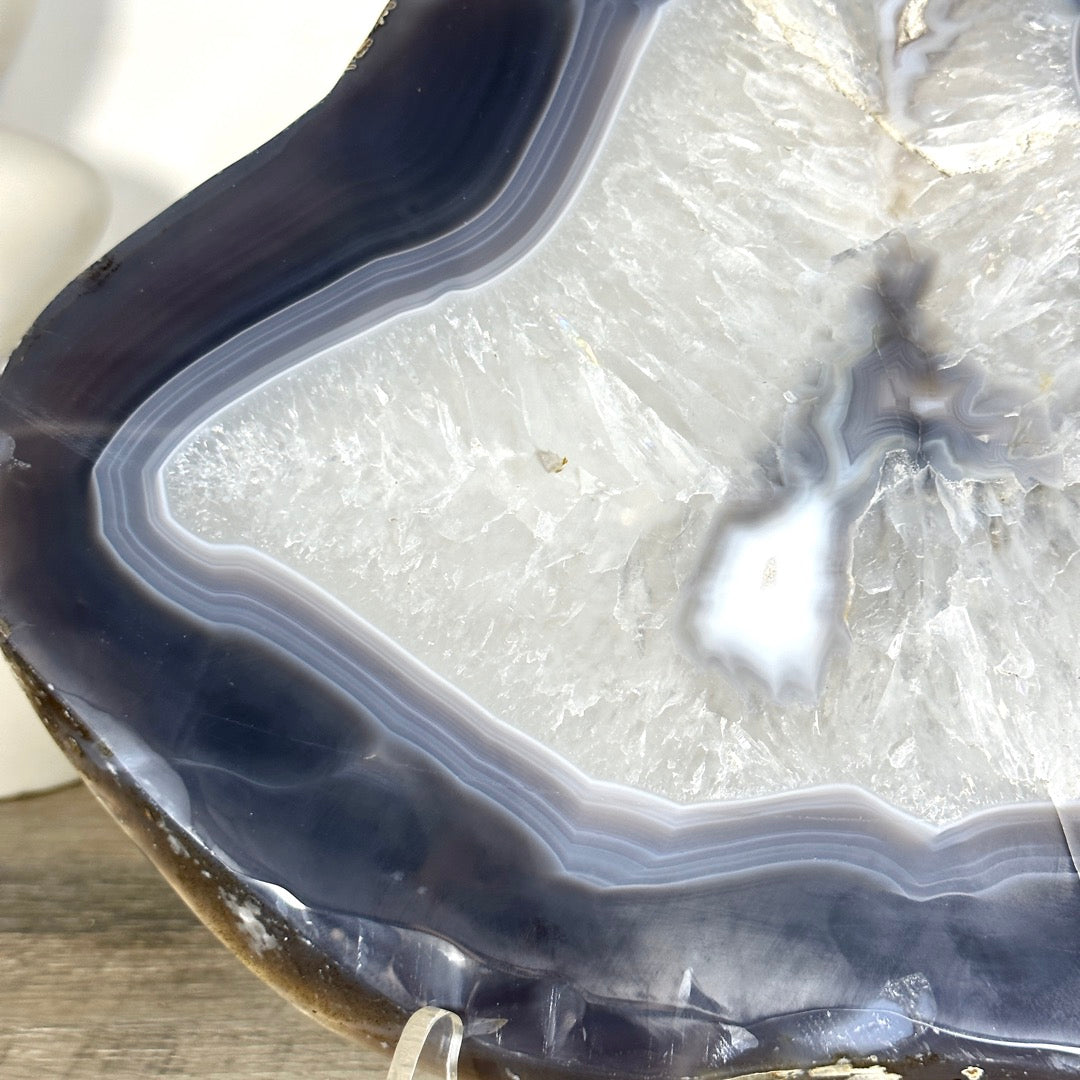 Natural Blue Banded Agate Slice - SLC0020