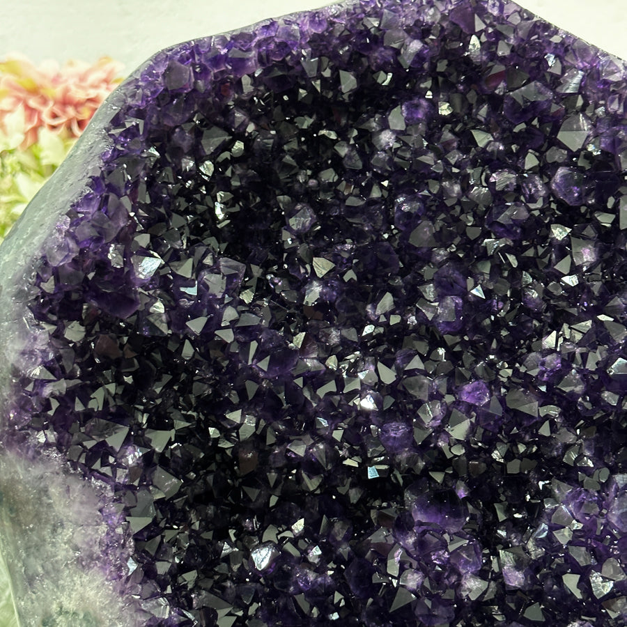 Large Natural Amethyst Cathedral Geode from Uruguay – Self Standing Cut Base Display Piece - CBP1202