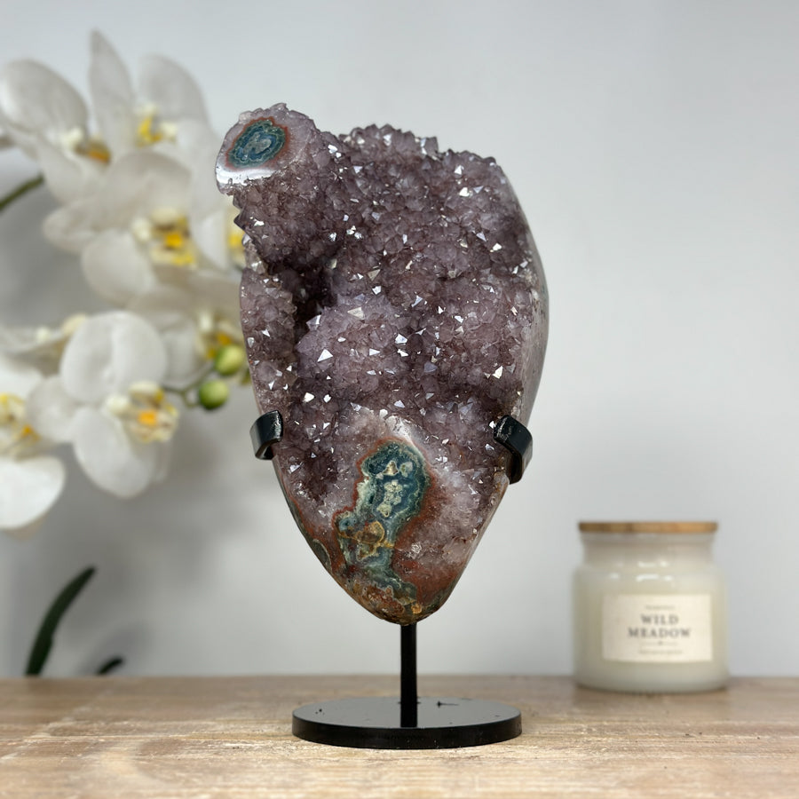 Outstanding Natural Amethyst &amp; Crystal Specimen with Stalactite Formation - MWS1473