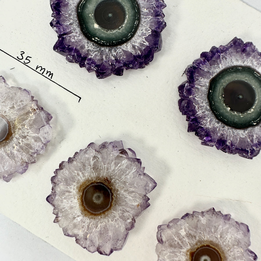 Wholesale Amethyst Stalactite Slices for Jewelry Making - Bulk Flat Set - STS0039