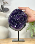 AAA Grade Amethyst Crystal Geode on Metal Stand - MWS3055
