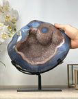 XXL Quartz Geode with Unique Blue Agate Shell - MWS2191