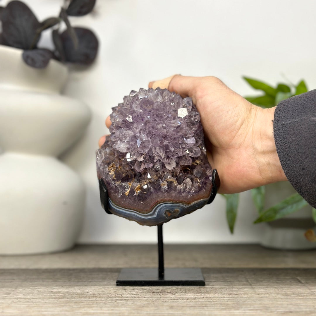 Natural Amethyst Stalactite Flower Formation on Stand - MWS3285