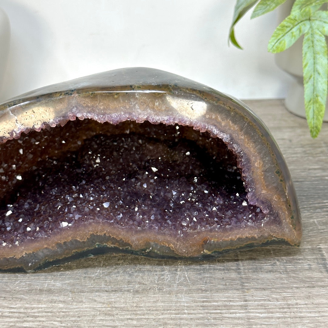 Natural Amethyst Geode with Agate Shell - STGE0112