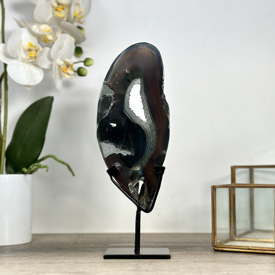 Beautiful Natural Agate &amp; Green Quartz Druzy Portal - MWS2236