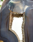 Large Agate Geode Slice with Custom Made Metallic Stand - MWS2327