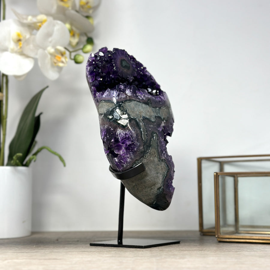 Outstanding Natural Amethyst Geode with Stalactite Eye Formation - MWS2179