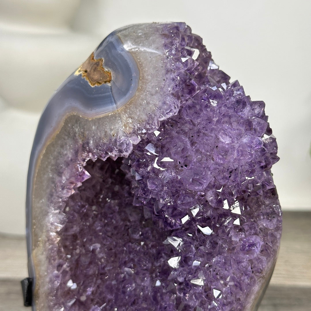 Natural Amethyst Stone with Agate Shell from Uruguay - MWS3346
