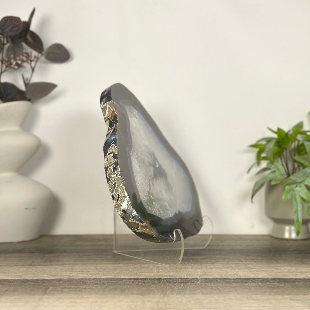 Natural Blue Banded Agate Slice - SLC0020