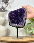 Natural Top Grade Amethyst Cluster on Metal Stand for Home Decor - MWS3108
