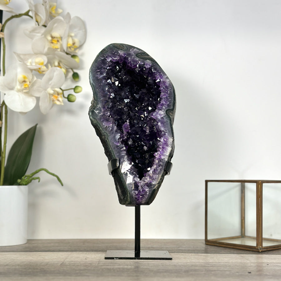Amethyst Geode with Dark Purple Crystals for Home Decor Display - MWS2642