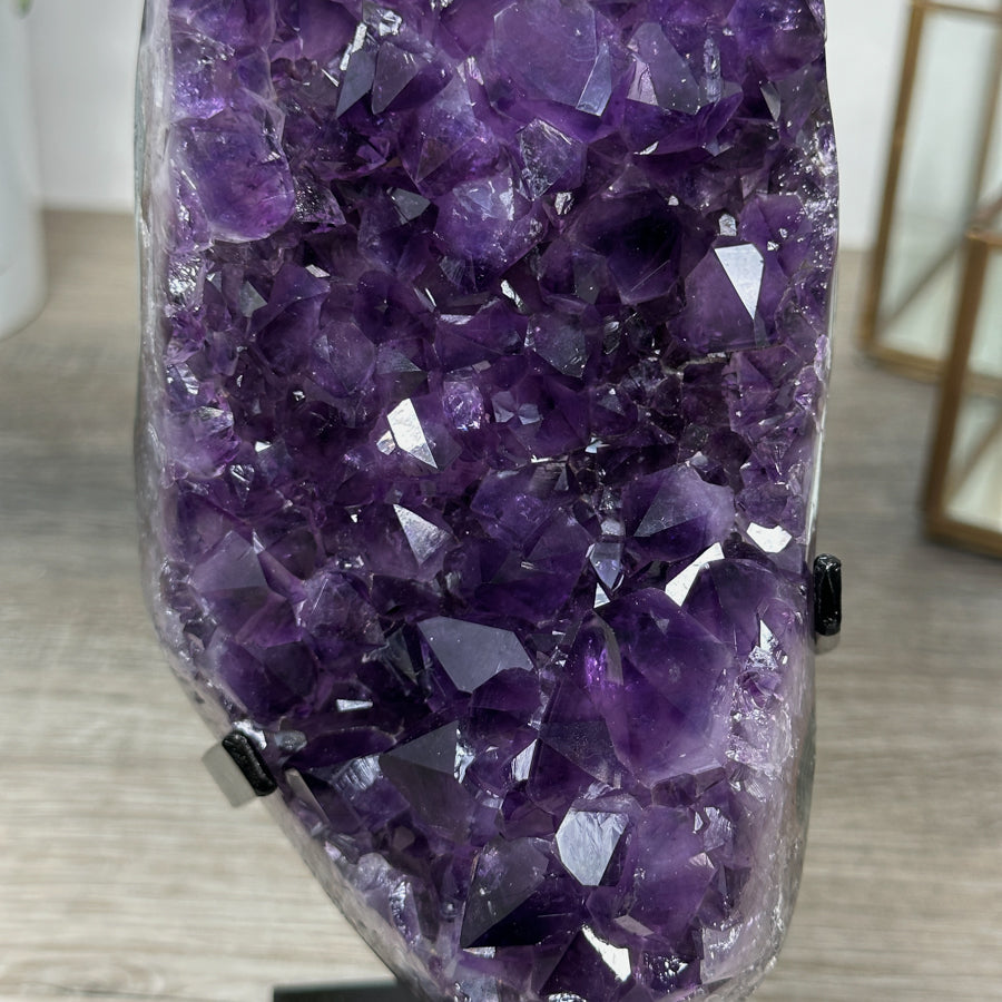 Natural Amethyst Crystal Cluster with Large &amp; Shinny Crystals - MWS2177