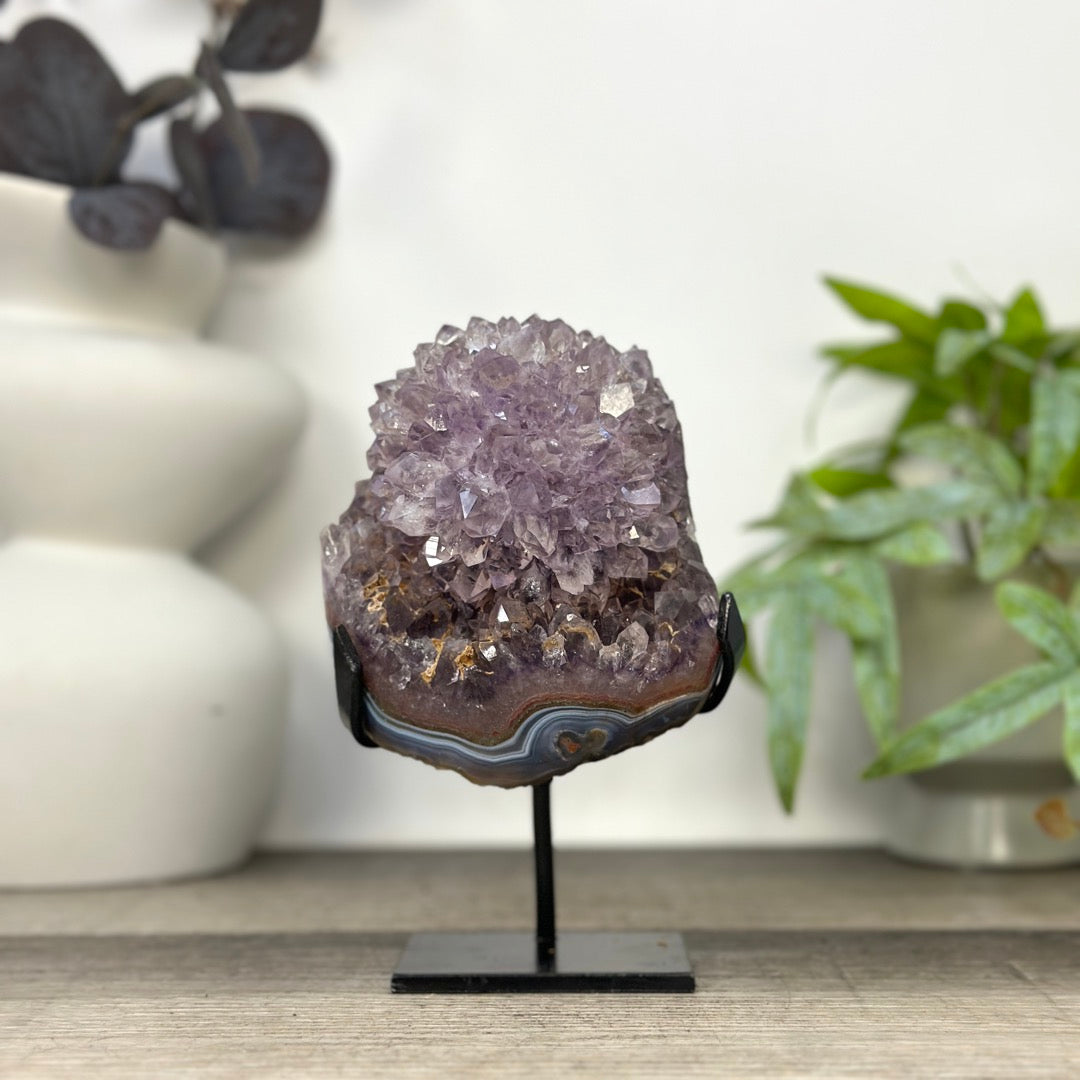 Natural Amethyst Stalactite Flower Formation on Stand - MWS3285