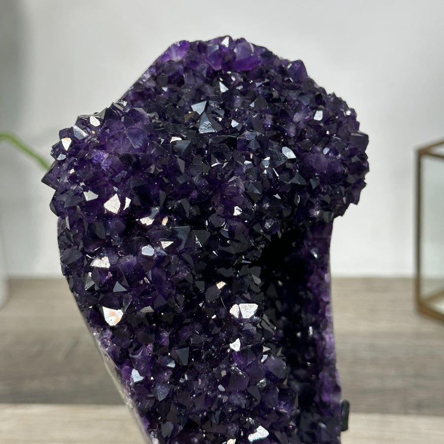 Deep Purple Amethyst Stalactite Formation on Metal Stand - MWS2729