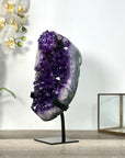 Large Amethyst Cluster on Metal Stand with Super Shinny Crystals - MWS2736