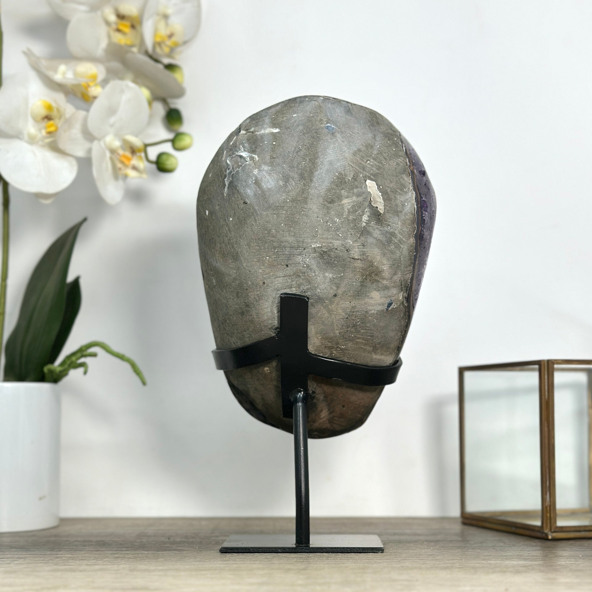 Premium Qualuty Amethyst Geode with Handmade Metallic Stand - MWS2437