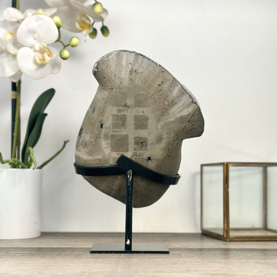 Natural Uruguayan Amethyst Statement Piece on Metal Stand - MWS2846