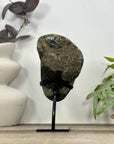 Polished Blue Agate & Amethyst Geode on Stand - MWS3186