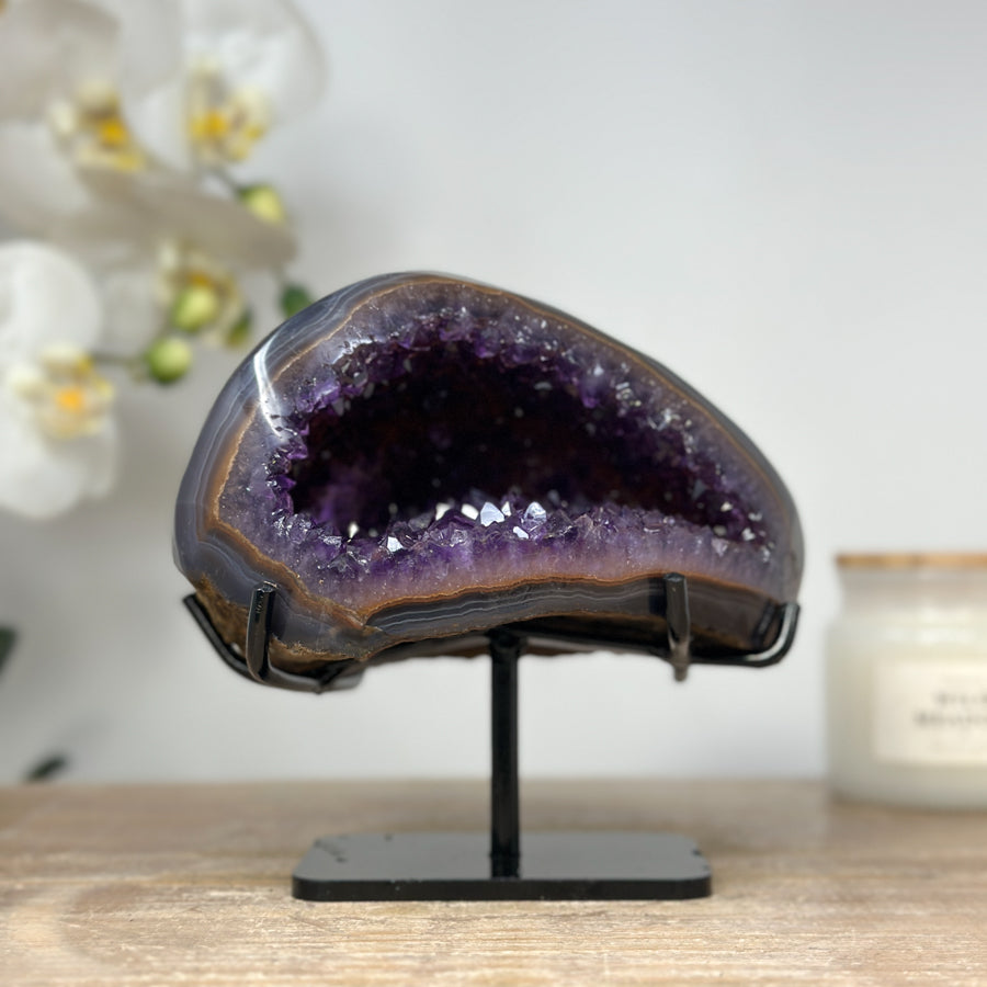 Beautiful Natural Agate &amp; Amethyst Geode - MWS1457
