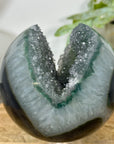 Banded Agate & Green Quartz Druzy Sphere Geode - SPH0190