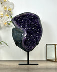 Deep Purple Amethyst Stone Geode Statement Piece on Stand - MWS3032