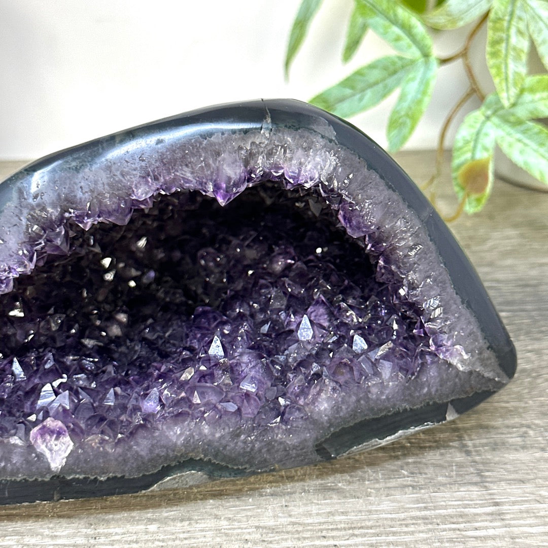 Natural Amethyst &amp; Agate Stone Geode with polished Shell - STGE0082