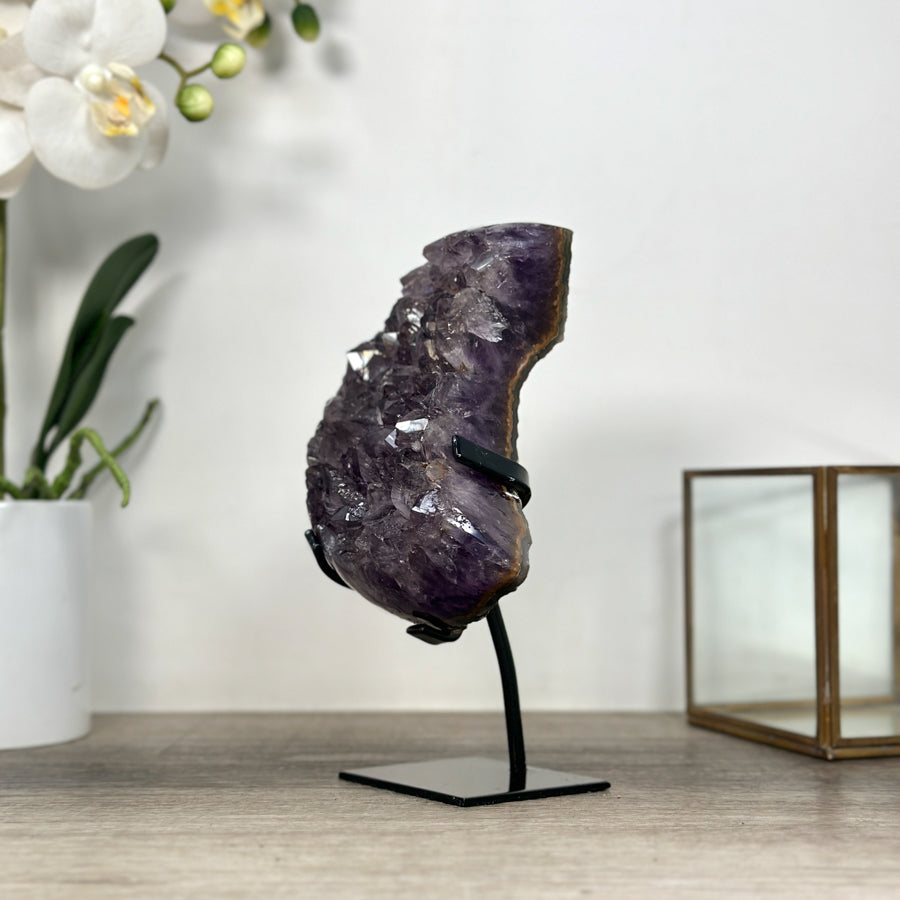 Uruguayan Amethyst Moon Shape Crystal - MWS2579