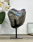 Uruguayan Amethyst Geode with Deep Purple Crystals & Agate Shell - MWS2893