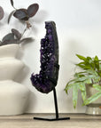 Natural Deep Purple Amethyst Cluster on Metal Stand - MWS3171