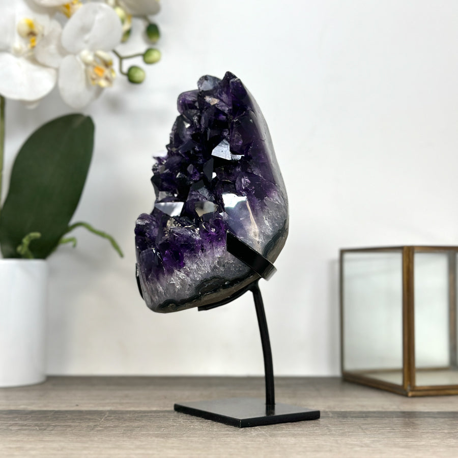 Premium Uruguayan Amethyst Crystal - Stand Included - MWS2945